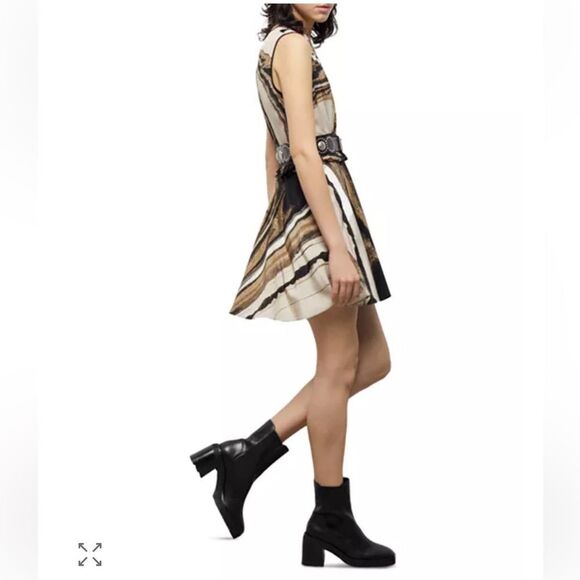 $330 The Kooples Silk Marble Print Mini Dress NWT - Picture 4 of 15